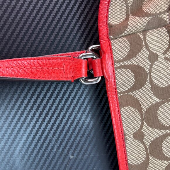 Coach 23297 Park Signature C Print Carrie Tote Shoulder Bag Purse Vermilion - Picture 9 of 16
